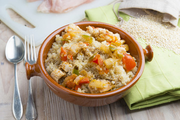 Quinoa salad with vegetables.Superfoods concept