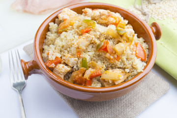 Quinoa salad with vegetables.Superfoods concept