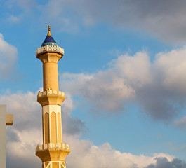 in oman muscat the old mosque minaret and religion in clear sky