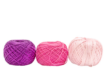 colored threads for embroidery isolated on white