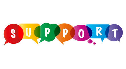 Support - bunte Sprechblasen