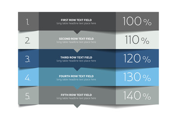 Obraz premium Table template. Schedule table. 3D table. Business table. Brochure table, schedule. Minimalistic table.