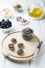 toasted bread with olive pate