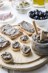 toasted bread with olive pate