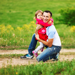 Fototapeta premium The family happy outdoors.
