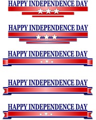 Fototapeta premium USA Independence Day Banner on white background