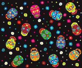 Day of the dead vector seamless pattern