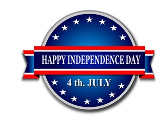 USA Independence Day Banner on white background