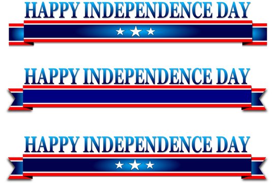 USA Independence Day Banner on white background