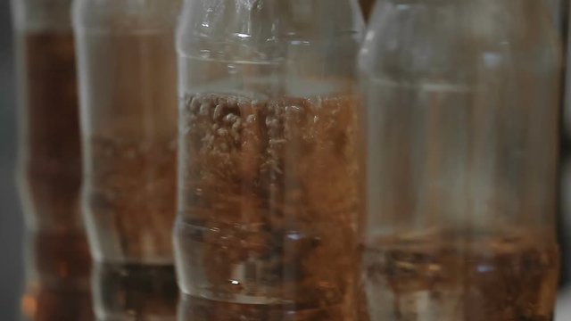 Bottling of carbonated water and drinks in plastic bottles