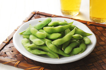 ビールと枝豆　Beer and Green soybeans