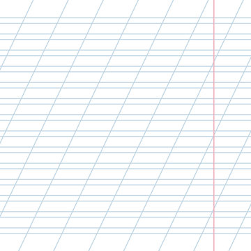 Sheet of notebook with a diagonal stripe