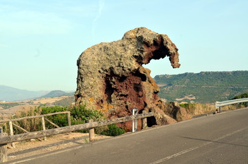 Elephant rock, one of the symbols of Sardinia. Moving from Castelsardo direction Sedini, you will meet the Elephant Rock, a nice Domus de Janas shaped by the wind, that took the form of an elephant.