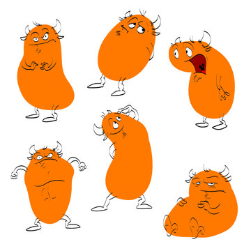 Set of monster or demon illustrations