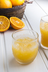 Orange juice ice
