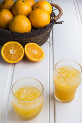 Orange juice ice
