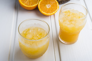 Orange juice ice