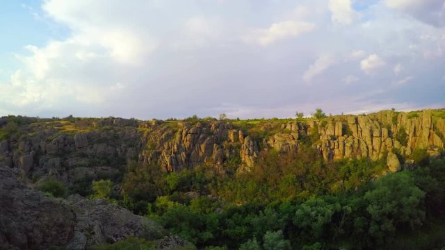 Sunset over the Canyon. Timelapse. 4K.
