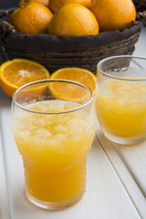 Orange juice ice
