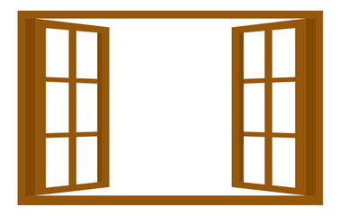 empty opened window isolated object vector