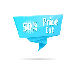 Price Cut 50% Off Blue Tag