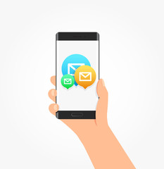Message & Mail Icon Bubbles Phone Vector Illustration