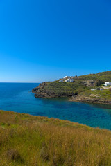 Obraz premium Syros from above. Panoramic view of the greek countryside during
