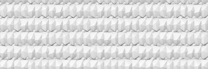 seamless rows made of white polygonal shapes