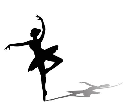 dancer silhouette on white background