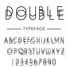 Font / typeface latin / abc and numbers / modern font for your design, vintage looking font