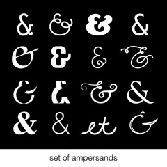 Set of Ampersands / 16 different ampersands for invitations, decoration, for your design