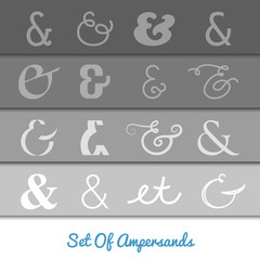 Set of Ampersands / 16 different ampersands for invitations, decoration, for your design