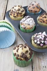 Just Baked Chocolate Muffins In Bakeware