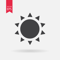 Sun Icon Vector. Flat design. Sun sign isolated on white background.