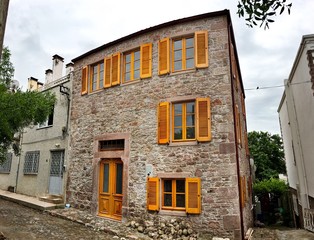restorated old building in cunda island