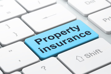 Insurance concept: Property Insurance on computer keyboard background