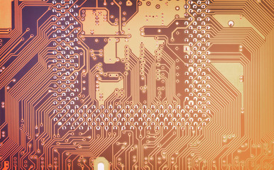 Circuit board close-up. Electronic background.