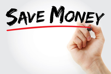 Hand writing Save Money with marker, business concept