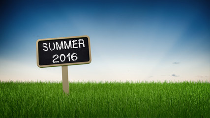 Summer 2016 sign in green grass