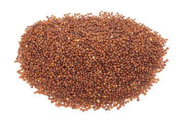 Portion of organic red quinoa isolated on a white background