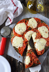 Eating gluten-free:  pizza on a black rice