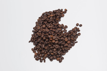 coffee beans on a white background