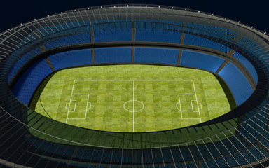 Plakat 3D illustration of a football stadium