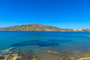 Syros from above. Panoramic view of the greek countryside during