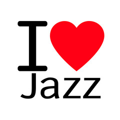 i love Jazz lettering illustration design with sign