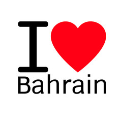 i love Bahrain lettering illustration design with heart sign