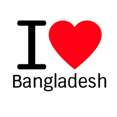 i love Bangladesh lettering illustration design with heart sign