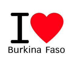 i love Burkina Faso lettering illustration design with heart sig