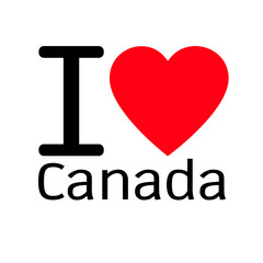 i love Canada lettering illustration design with heart sign