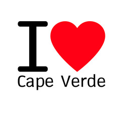 i love Cape Verde lettering illustration design with heart sign